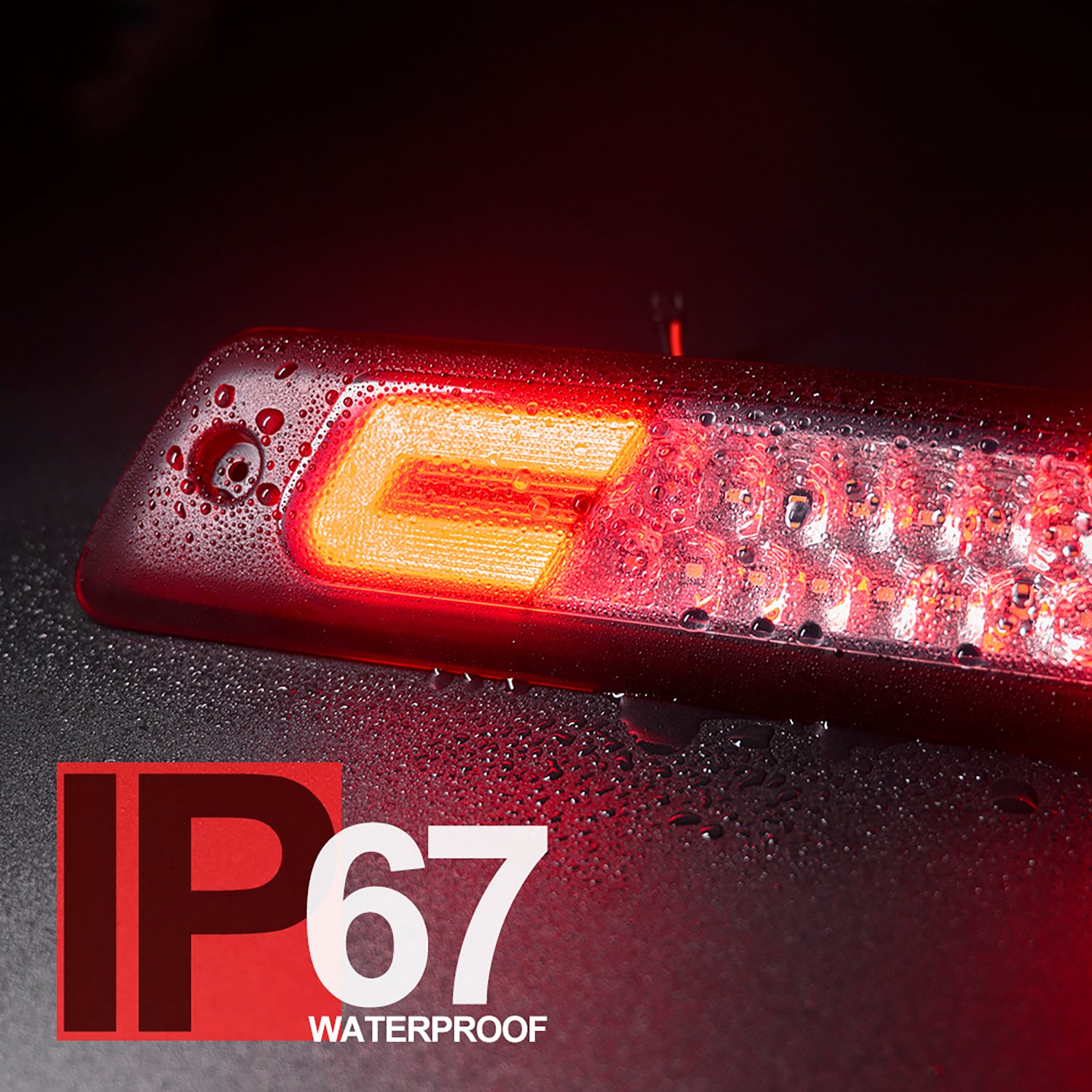 Red Lens Double C-Shaped LED Third Brake Light For 2009-2014 Ford F-150 - NS Auto Lighting