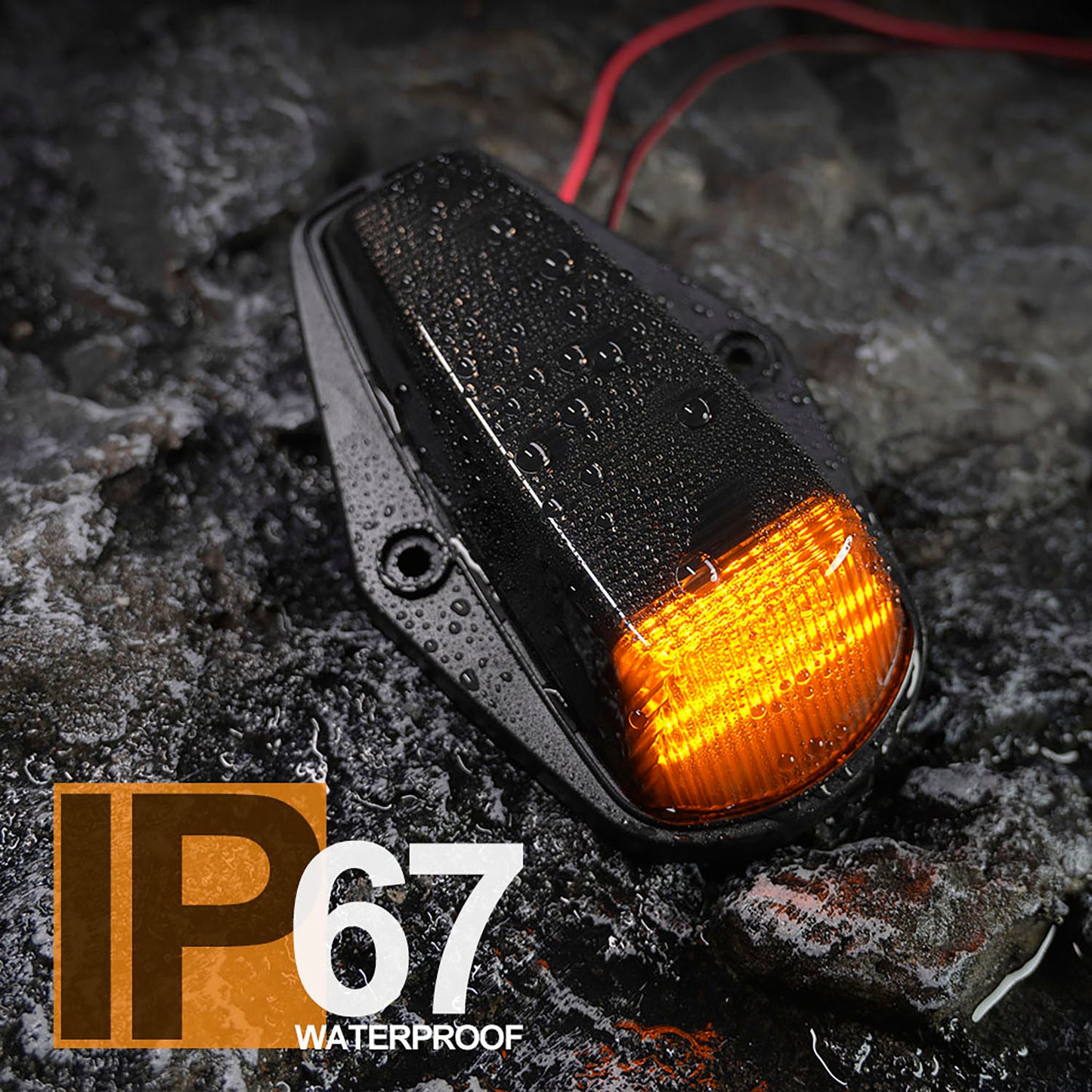 Smoked Lens Amber LED Cab Roof Lights For 1984-1996 Ford F-Series - NS Auto Lighting