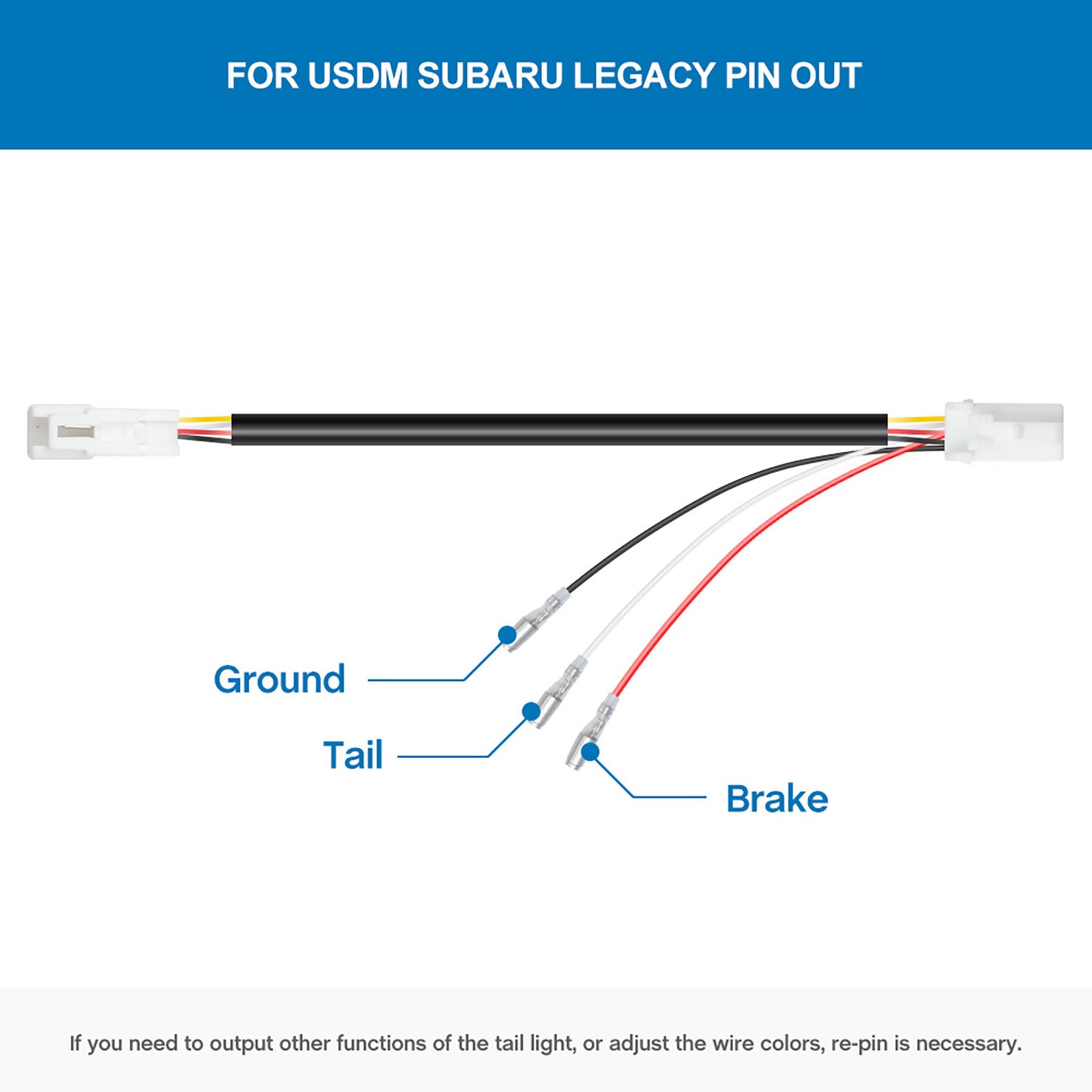 4th Brake Rear Brake Reflector Light Plug and Play Wiring Harness For 2015-2019 Subaru Legacy, Subaru Outback