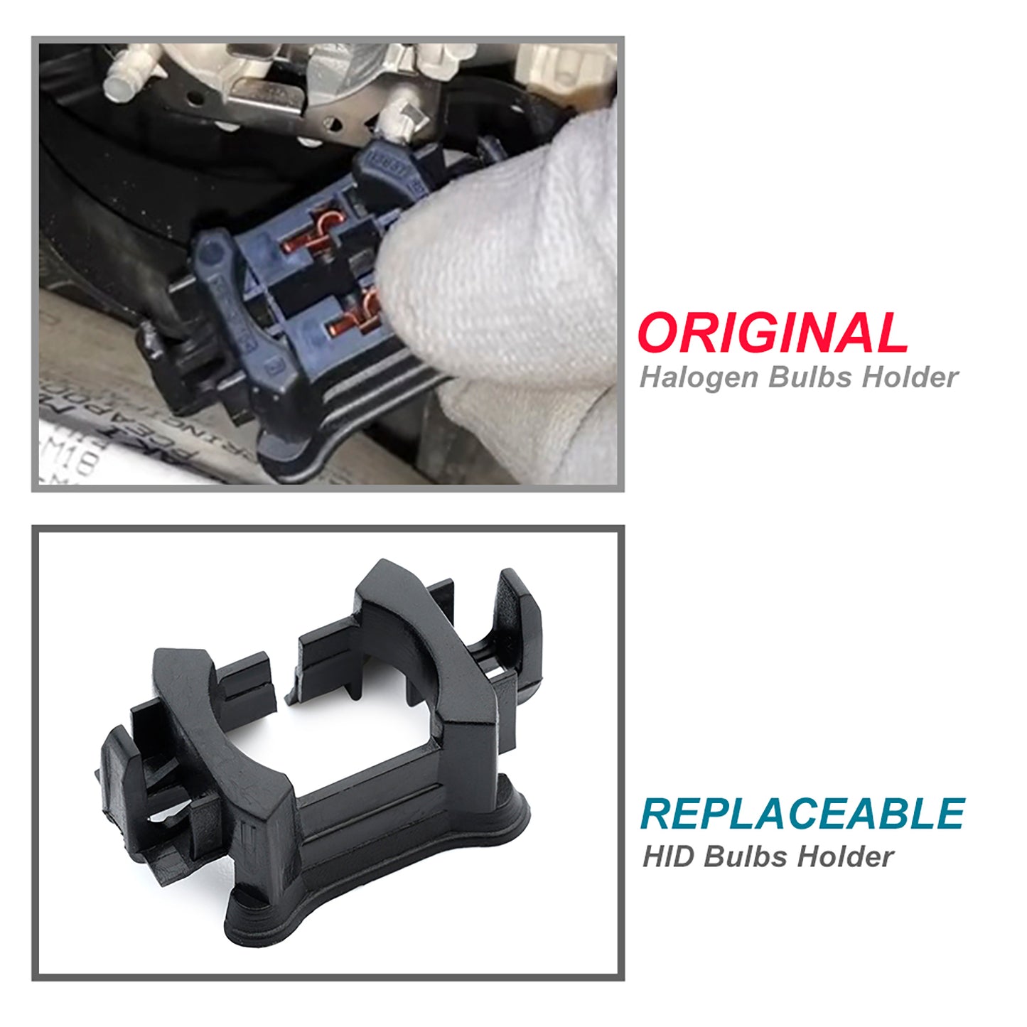 H7 HID Headlight Bulb Retainers For Peugeot 208, Citroen C3, etc. - NS Auto Lighting