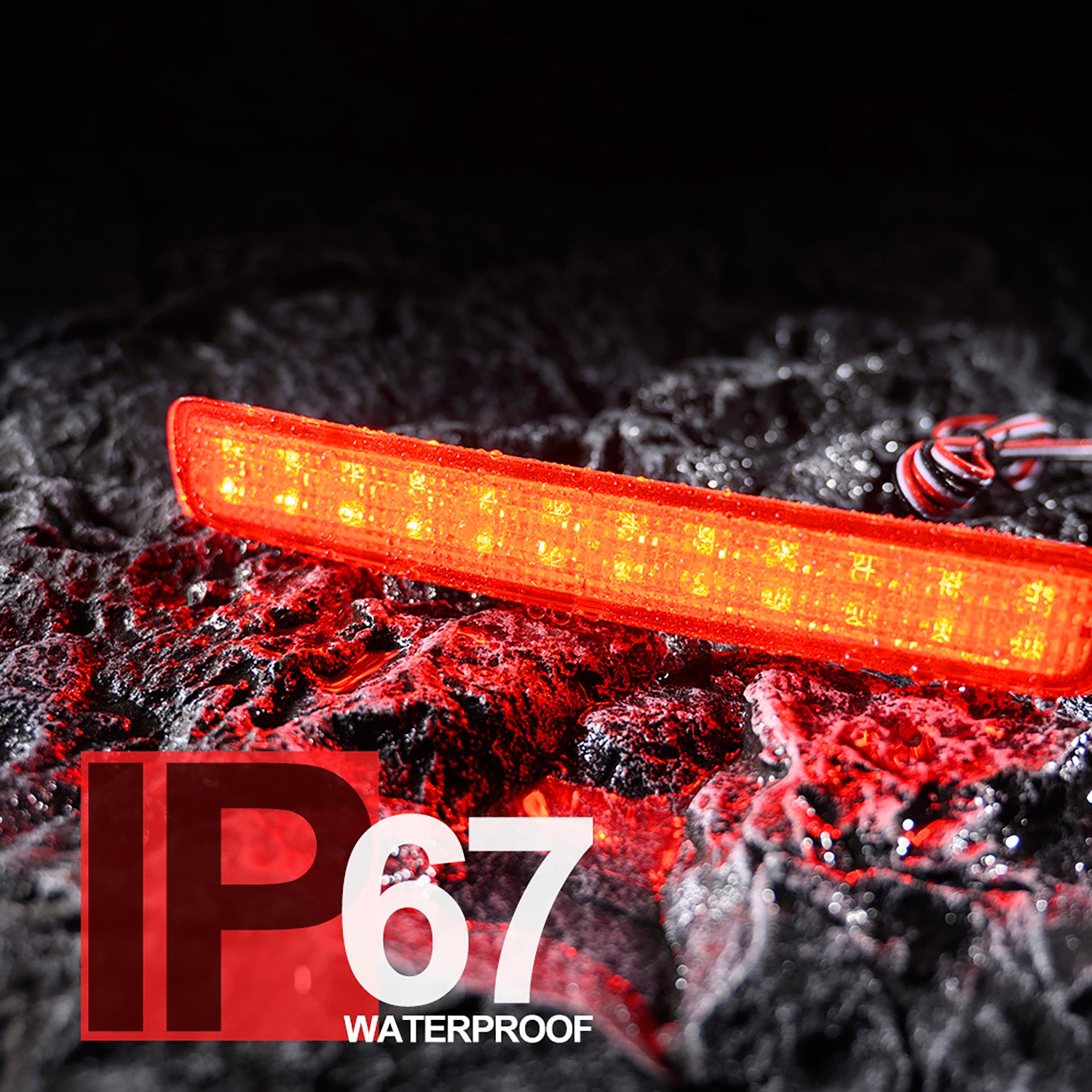 Red Lens LED Rear Bumper Reflector Lights For 2023+ Toyota GR Corolla, etc. - NS Auto Lighting