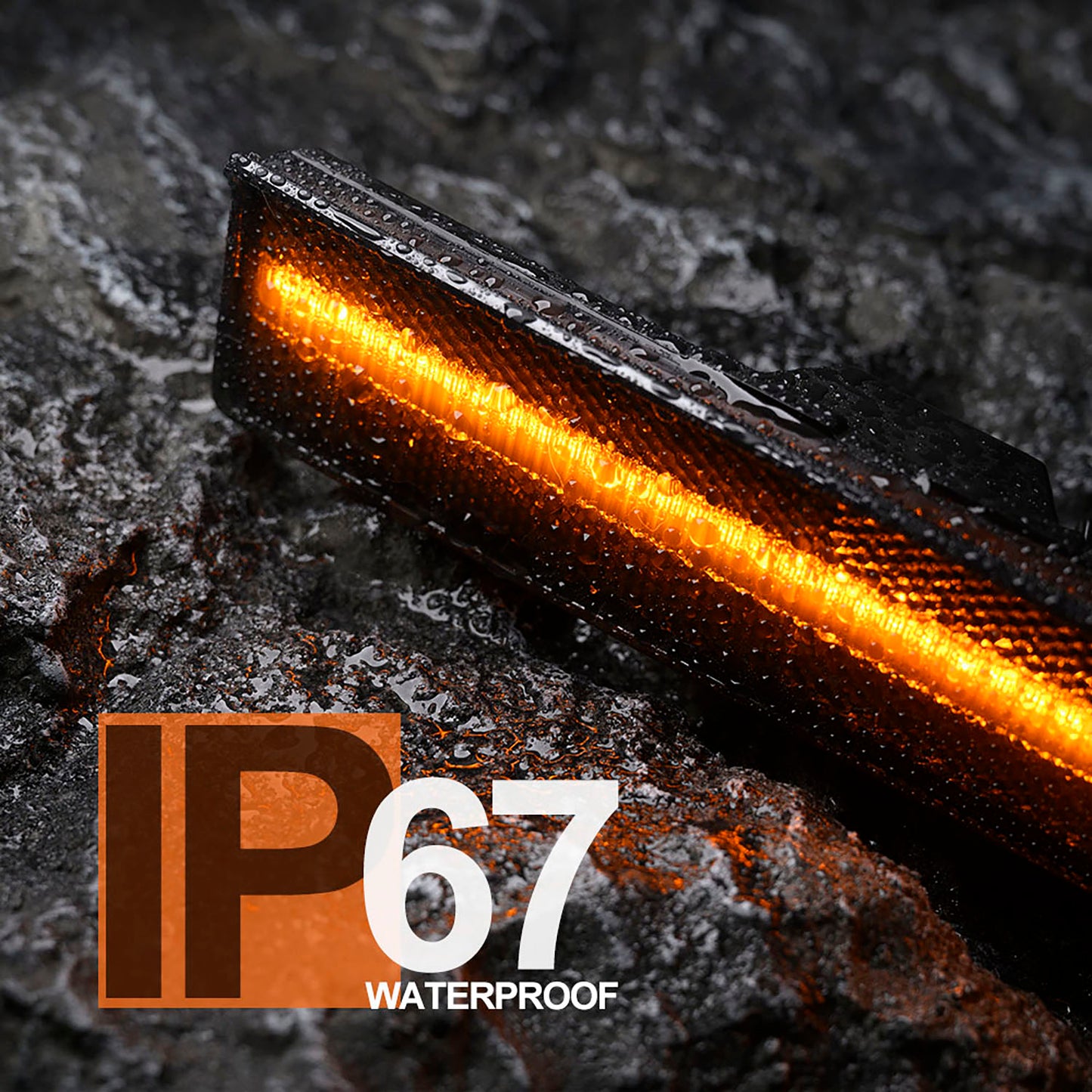 Smoked Lens Amber LED Front Side Marker Lights For 1980-1986 Ford F-Series, etc. - NS Auto Lighting