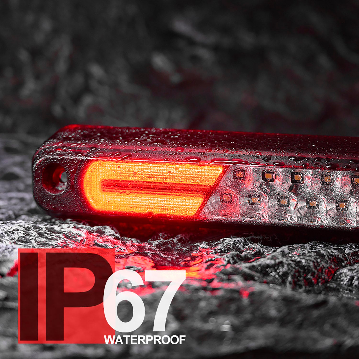 Red Lens Double C-Shaped LED Third Brake Light For 1994-2000 Chevrolet GMC Sierra C/K Series - NS Auto Lighting