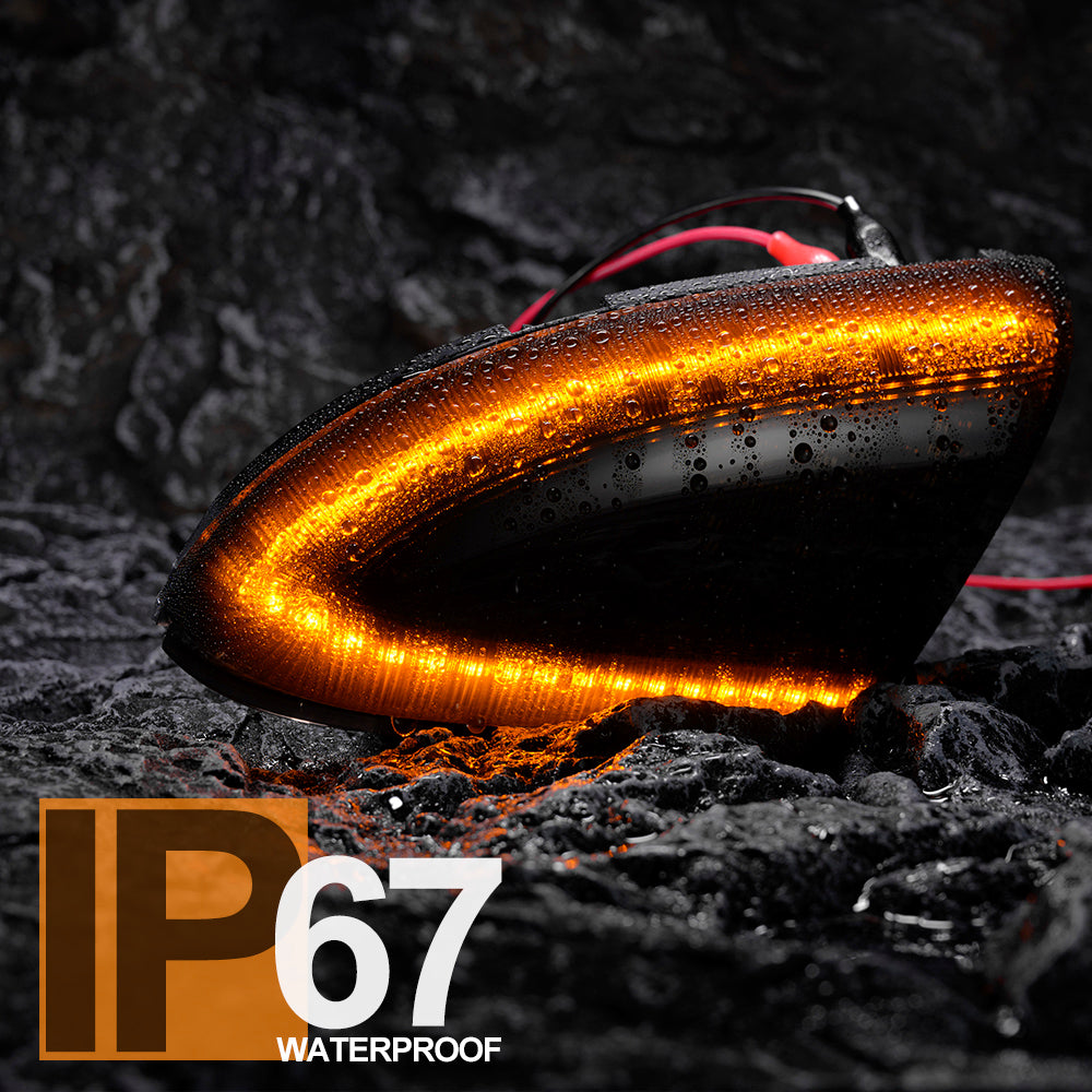 Smoked Lens Dynamic Switchback LED Side Mirror Turn Signal & Puddle Lights For 2009-2023 Dodge Ram - NS Auto Lighting