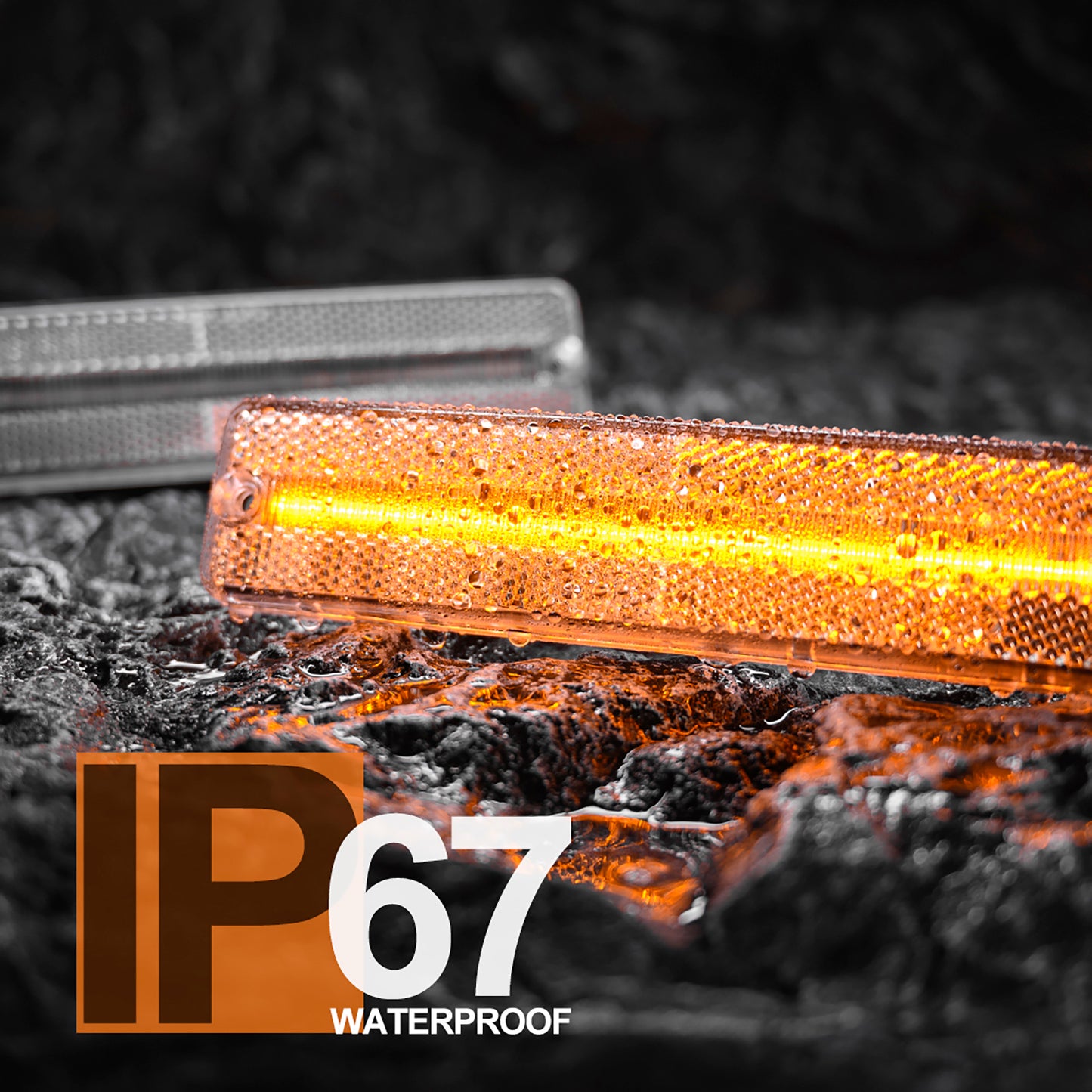 Clear Lens Amber LED Front Bumper Side Marker Lights For Jeep CJ Series, etc. - NS Auto Lighting