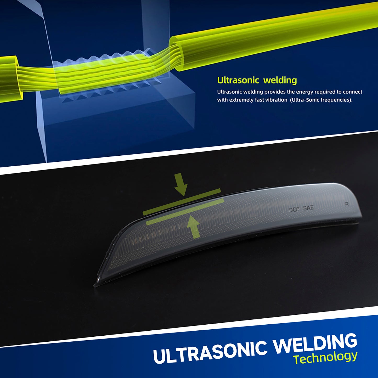 Bernsteinfarbene LED-Seitenmarkierungsleuchten mit getöntem Glas für Dodge Durango ab 2021