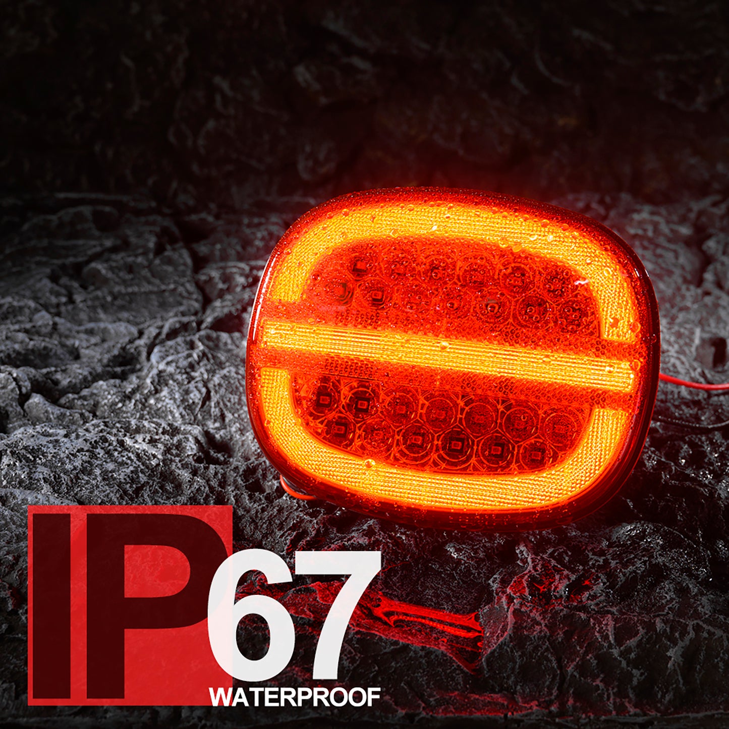 Red Lens LED Halo Tail Light Assembly For 1991-1996 Chevrolet Corvette C4 - NS Auto Lighting