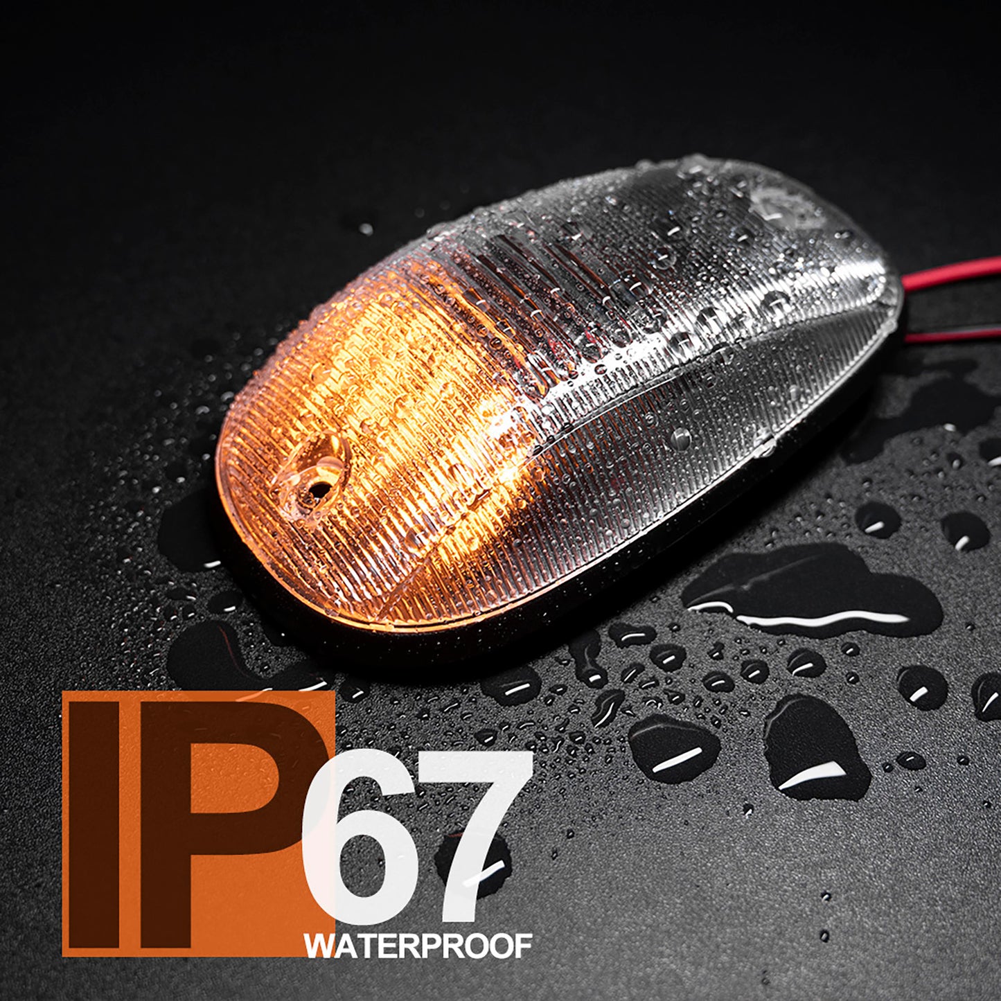 Clear Lens Amber LED Cab Roof Lights For 2003-2018 Dodge Ram, etc. - NS Auto Lighting