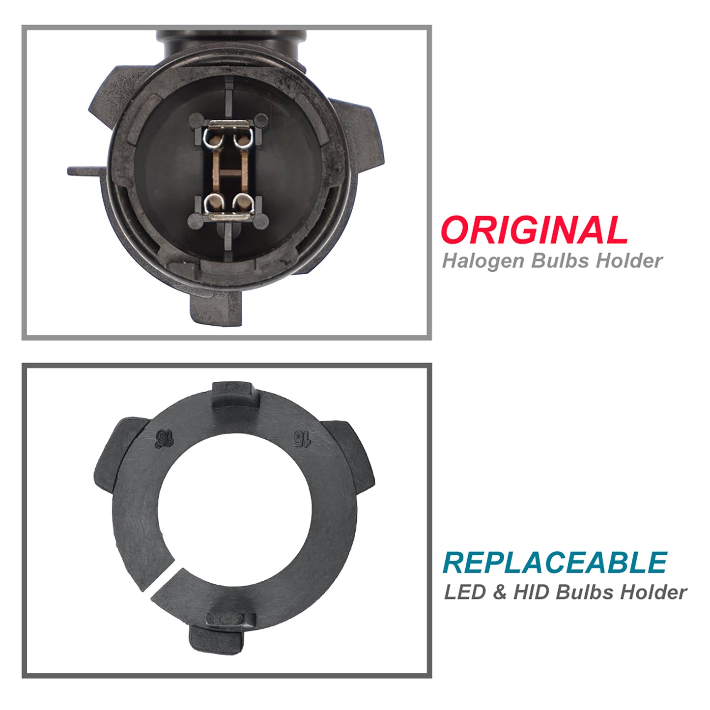 H7 LED HID Headlight Bulb Retainers For 2001-2003 BMW 5 Series E39, etc. - NS Auto Lighting