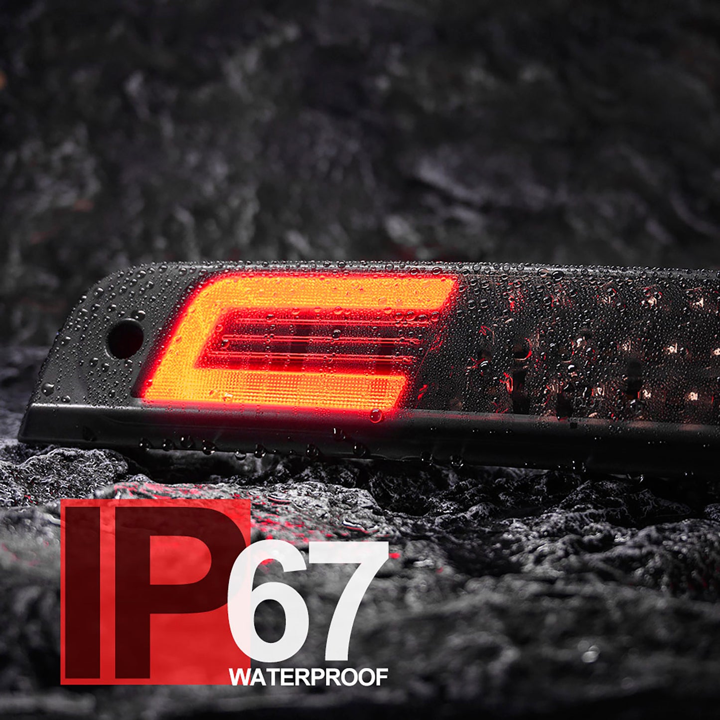 Smoked Lens Double C-Shaped LED Third Brake Light For 2019-2023 RAM 1500 - NS Auto Lighting