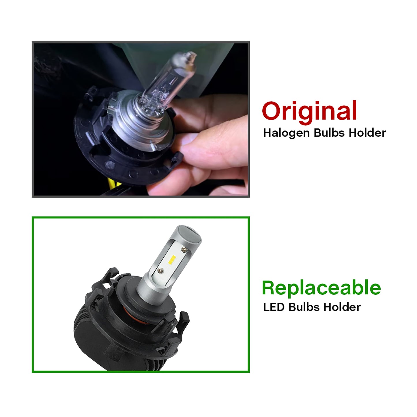 H7 LED HID Headlight Bulb Retainers For Hyundai Tucson, Kia Forte, etc. - NS Auto Lighting