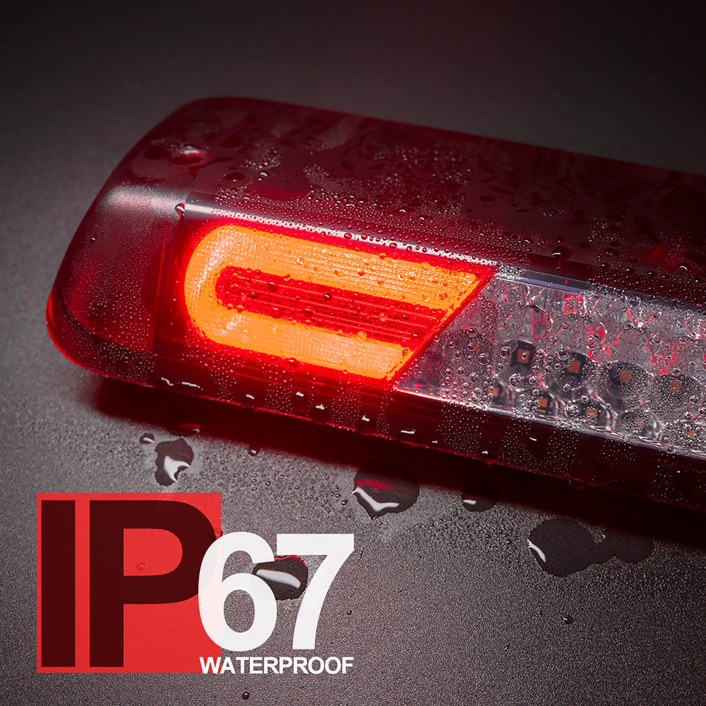 Red Lens Double C-Shaped LED Third Brake Light For 2004-2008 Ford F150, etc. - NS Auto Lighting