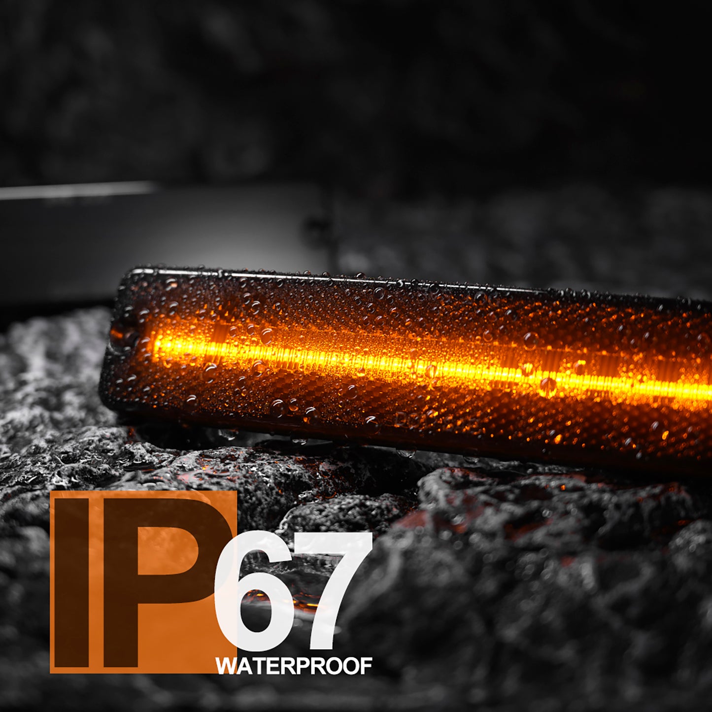 Smoked Lens Amber LED Front Bumper Side Marker Lights For Jeep CJ Series, etc. - NS Auto Lighting