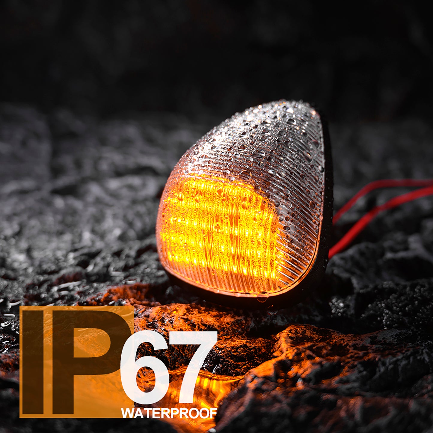 Clear Lens Amber LED Cab Roof Lights For 1999-2016 Ford Super Duty, etc. - NS Auto Lighting