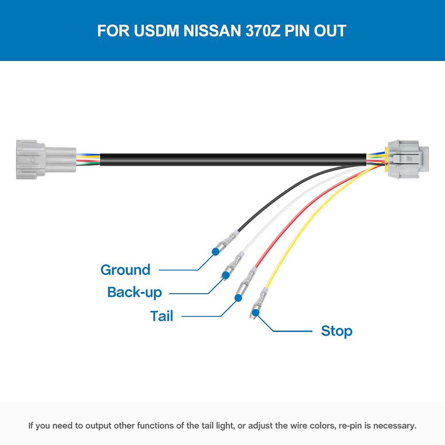 4th Brake Rear Fog Light Plug and Play Wiring Harness For 2009-2020 Nissan 370Z