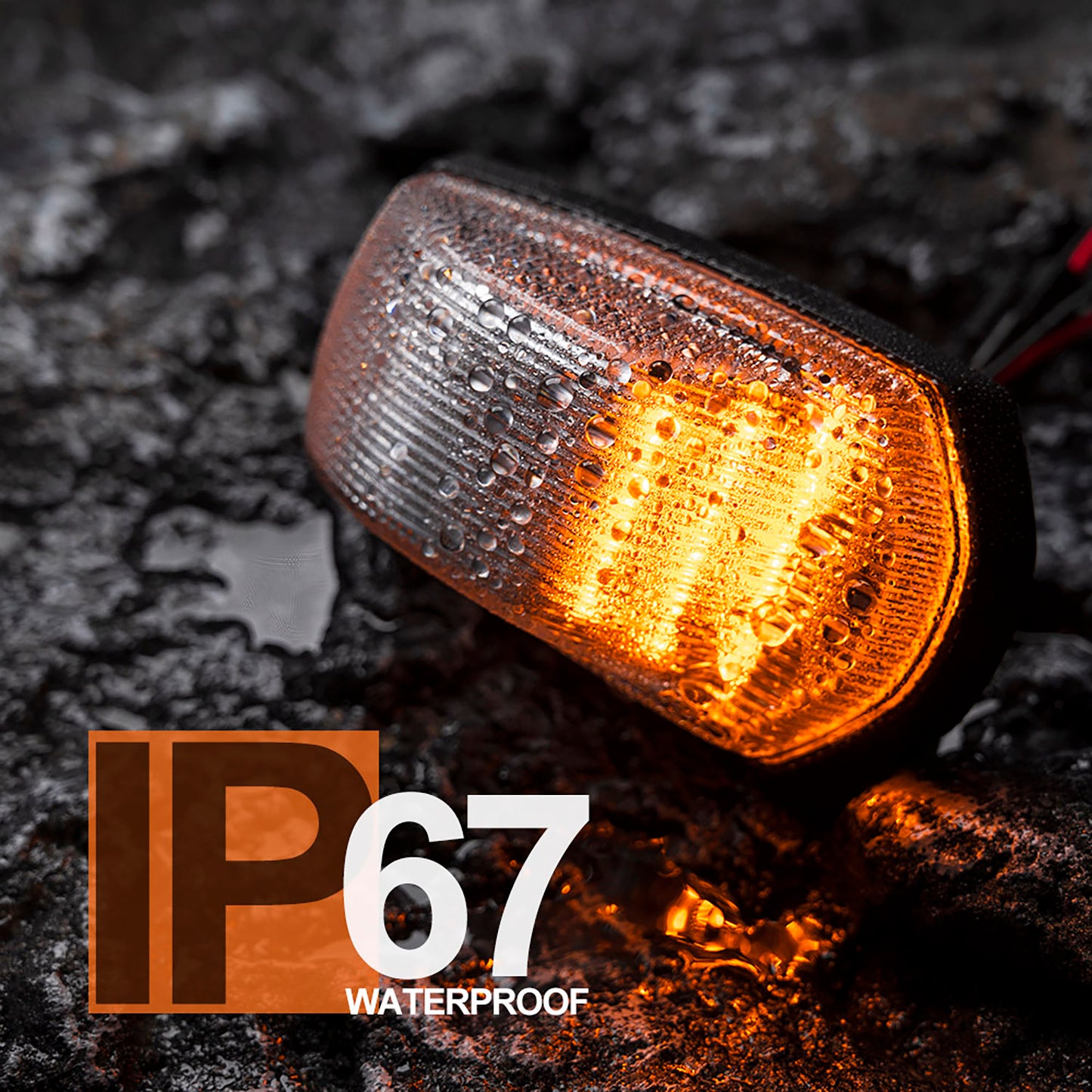 Clear Lens Amber LED Cab Roof Lights For 2017+ Ford Super Duty - NS Auto Lighting