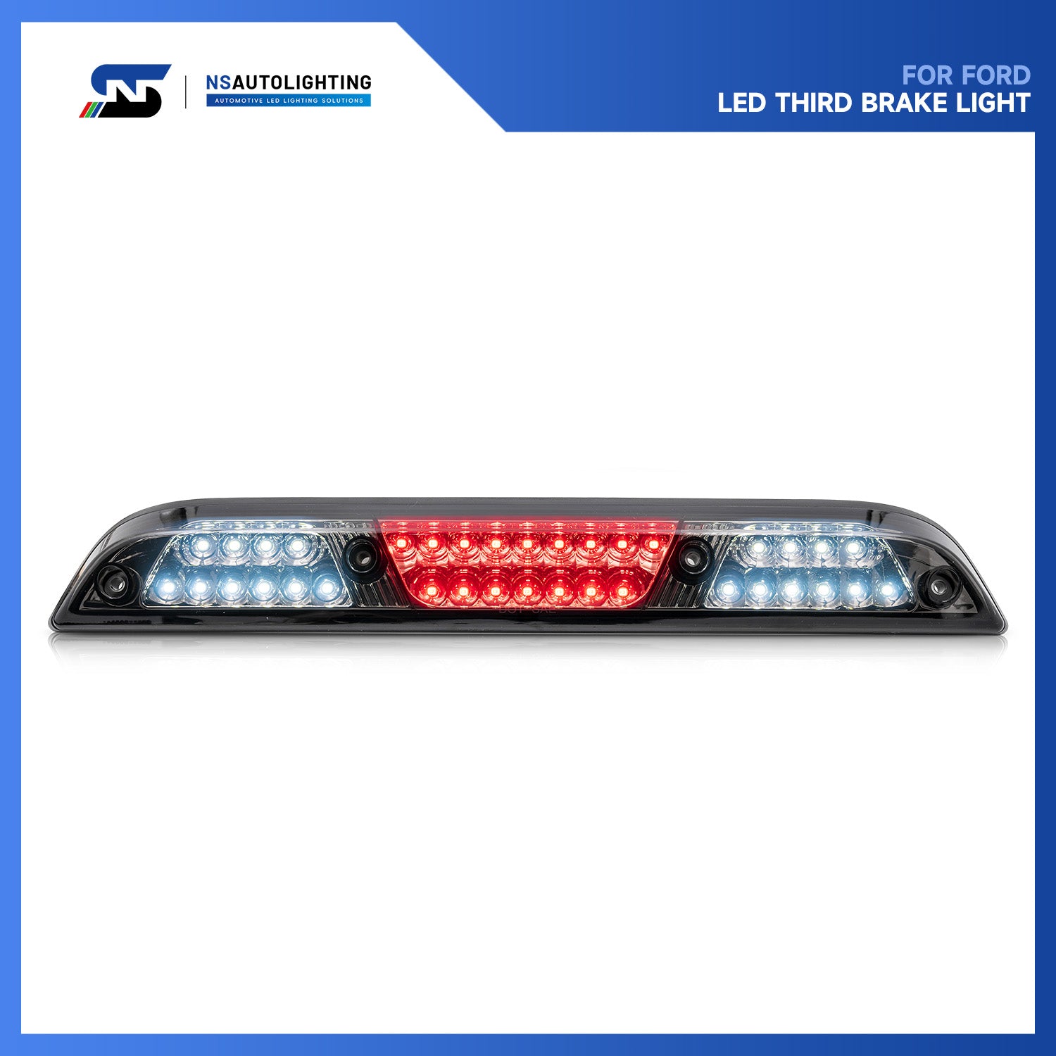 Smoked Lens F1 Style Strobe LED Third Brake Light For 2015-2020 Ford F150, etc. - NS Auto Lighting