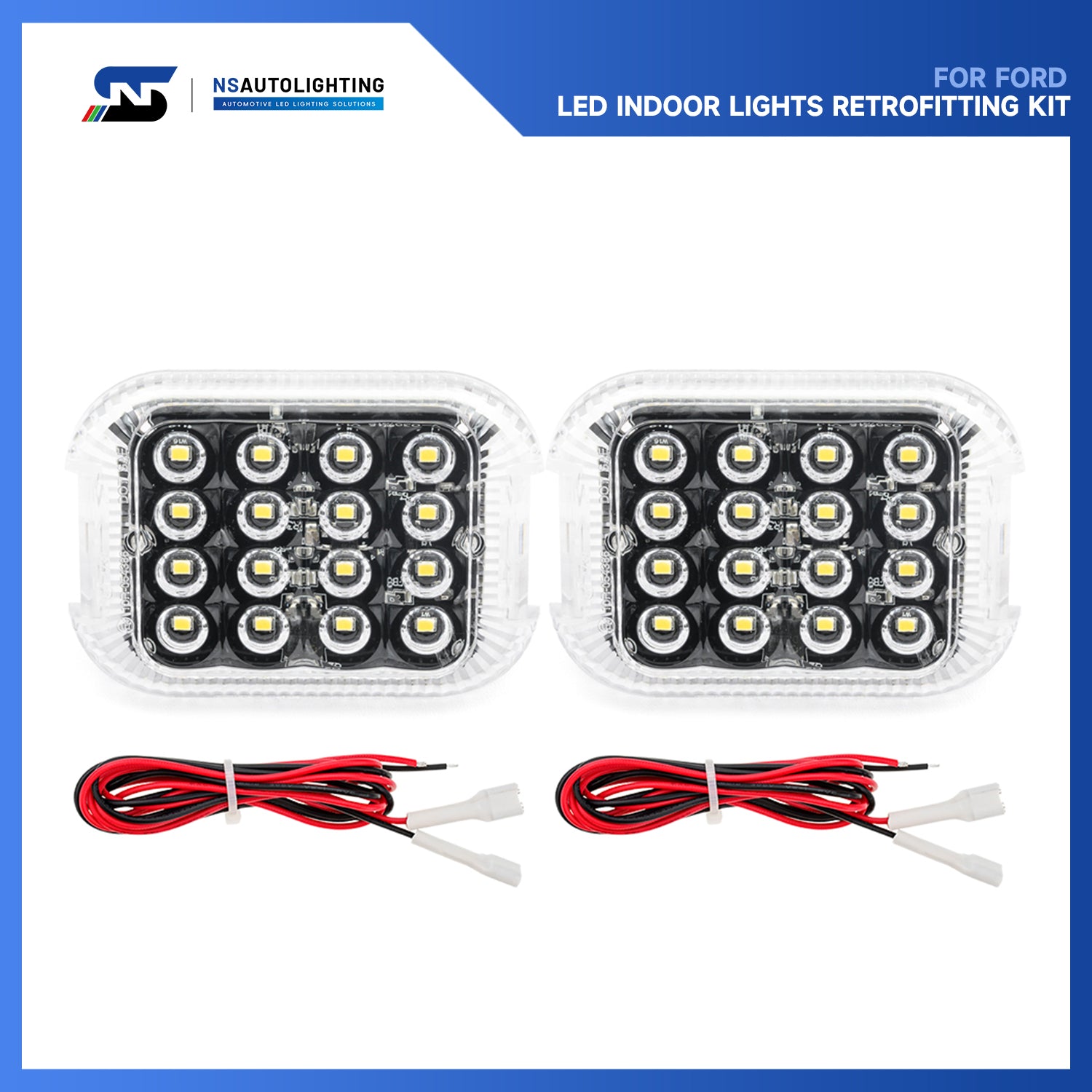 2 Stück Nachrüst-LED-Laderaumbeleuchtung für Ford Transit 150 250 350 usw. ab 2015.