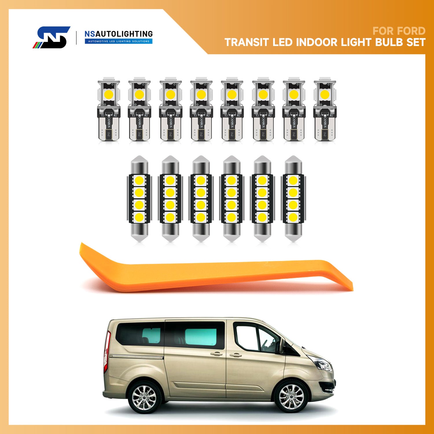 LED Interior Light Kit For 2012-2023 Ford Tourneo Custom