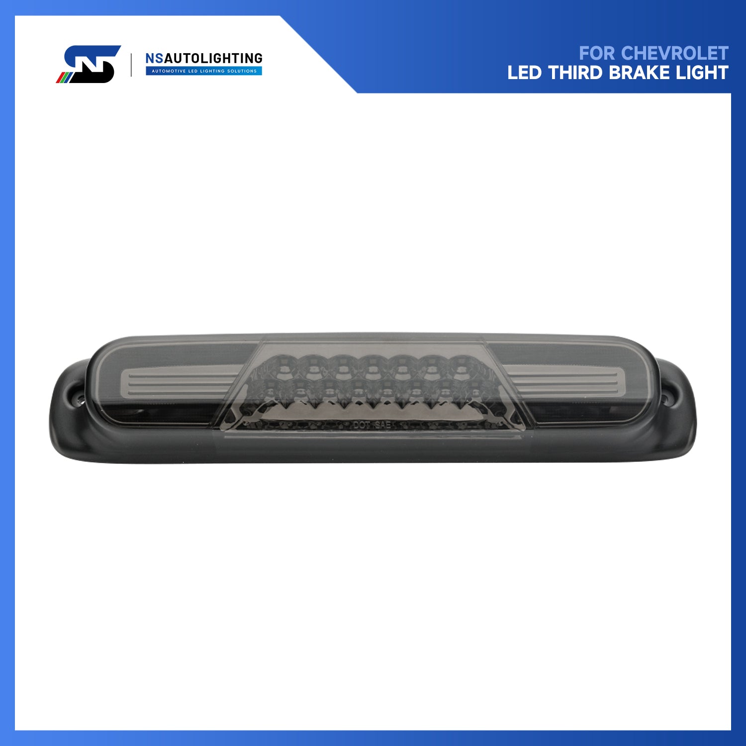 Smoked Lens Double C-Shaped LED Third Brake Light For 1999-2007 Chevrolet Silverado, GMC Sierra - NS Auto Lighting