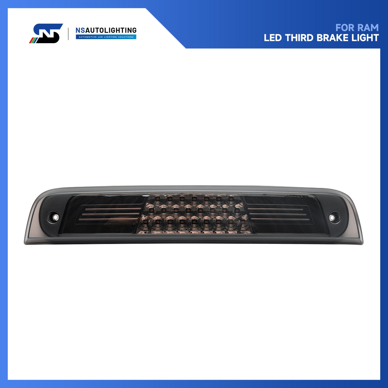 Smoked Lens Double C-Shaped LED Third Brake Light For 2019-2023 RAM 1500 - NS Auto Lighting
