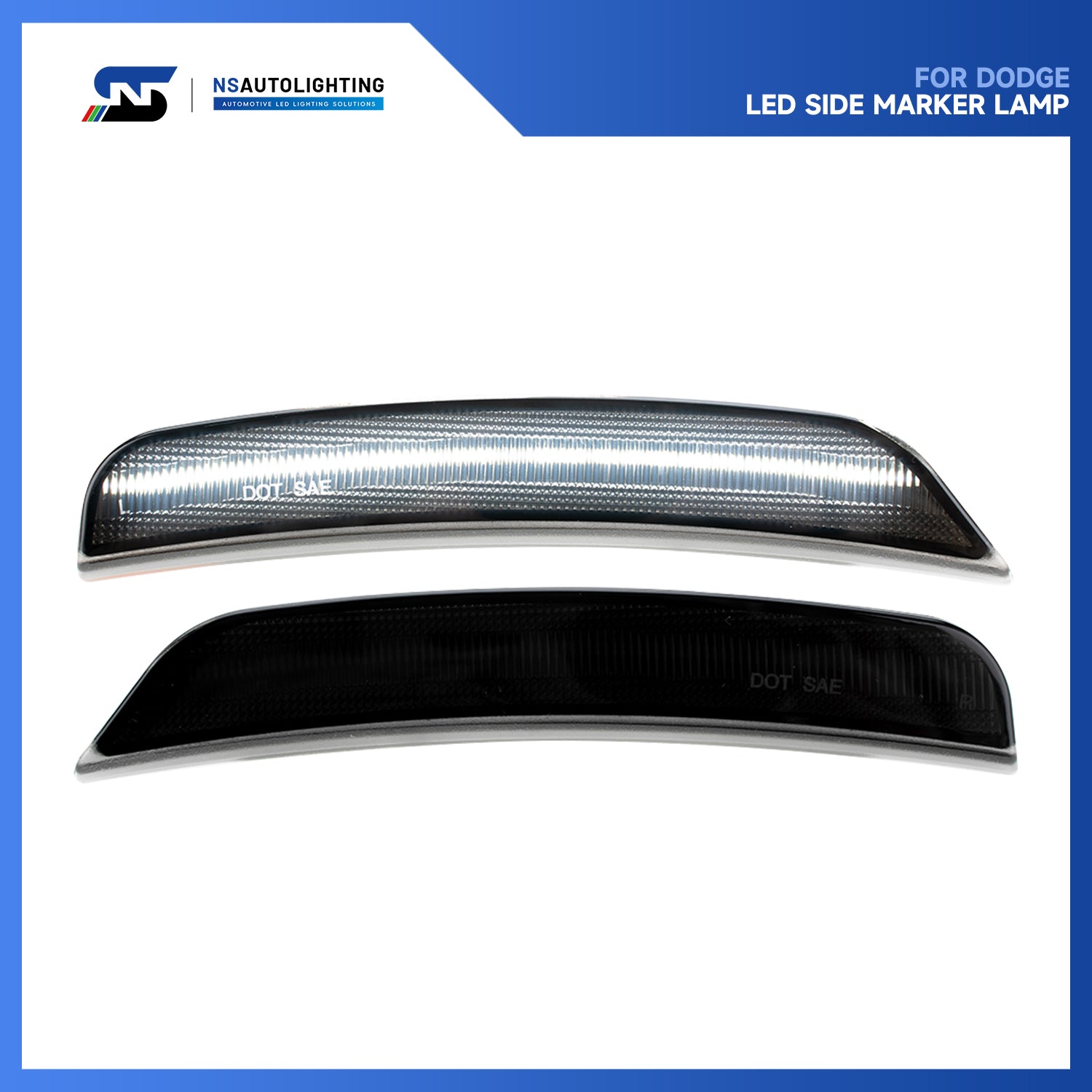 Smoked Lens White LED Side Marker Lights for 2021+ Dodge Durango