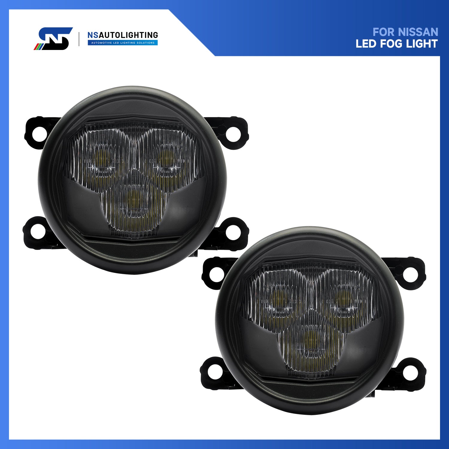 White LED Front Bumper Driving Beam Fog Light Assembly For Nissan - NS Auto Lighting