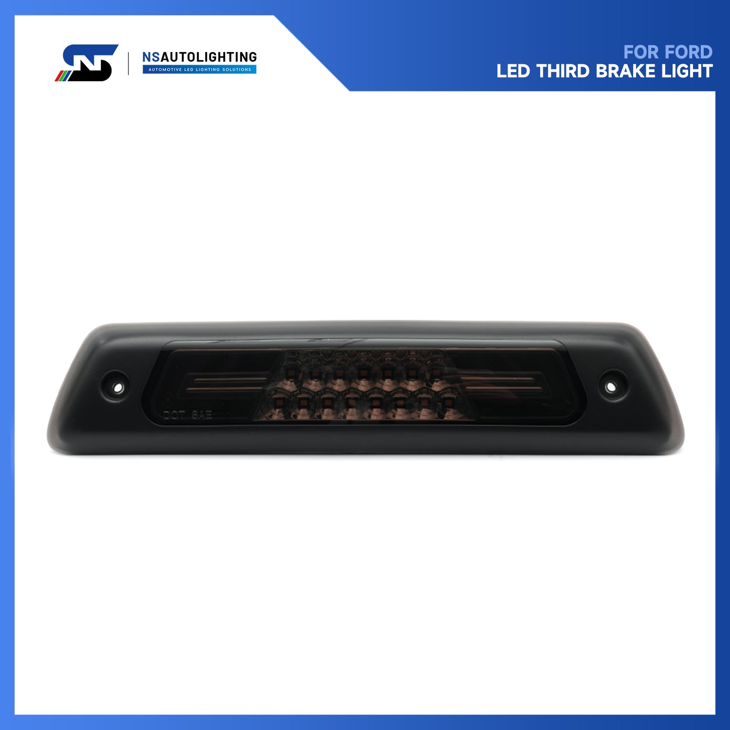 Smoked Lens Double C-Shaped LED Third Brake Light For 2009-2014 Ford F-150 - NS Auto Lighting