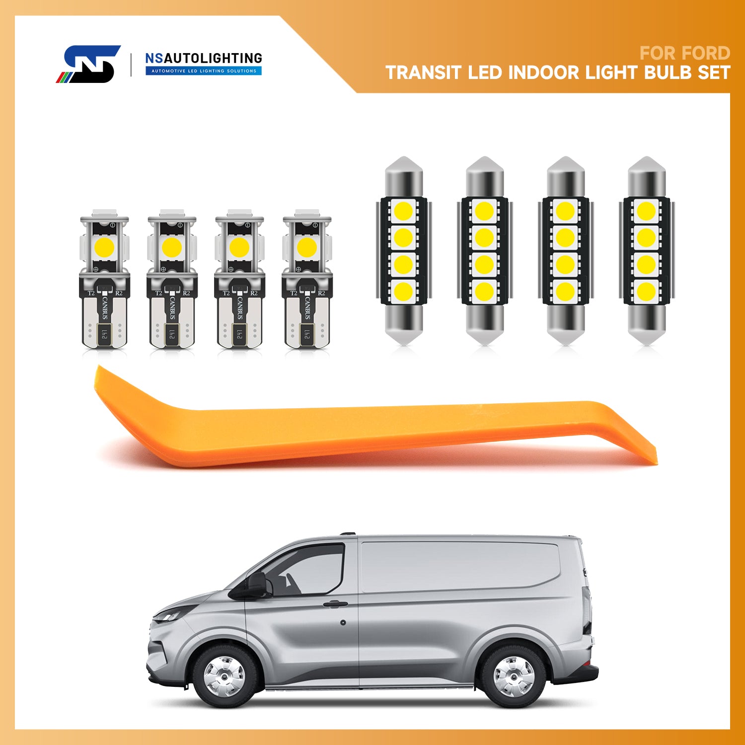 LED Interior Light Kit For 2012-2023 Ford Transit Custom Panel Van