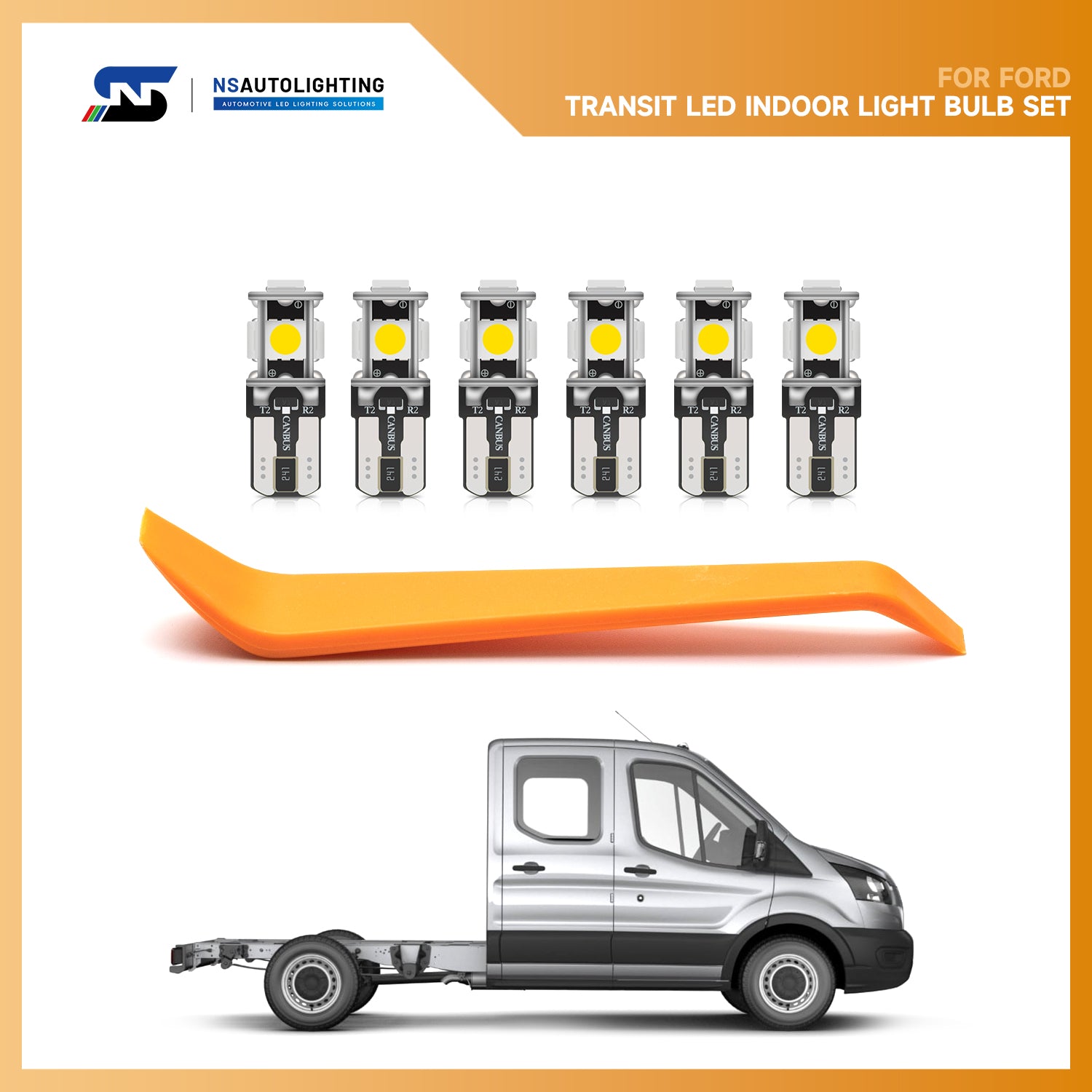 Kit d'éclairage intérieur à LED pour châssis-cabine Ford Transit 2015-2024