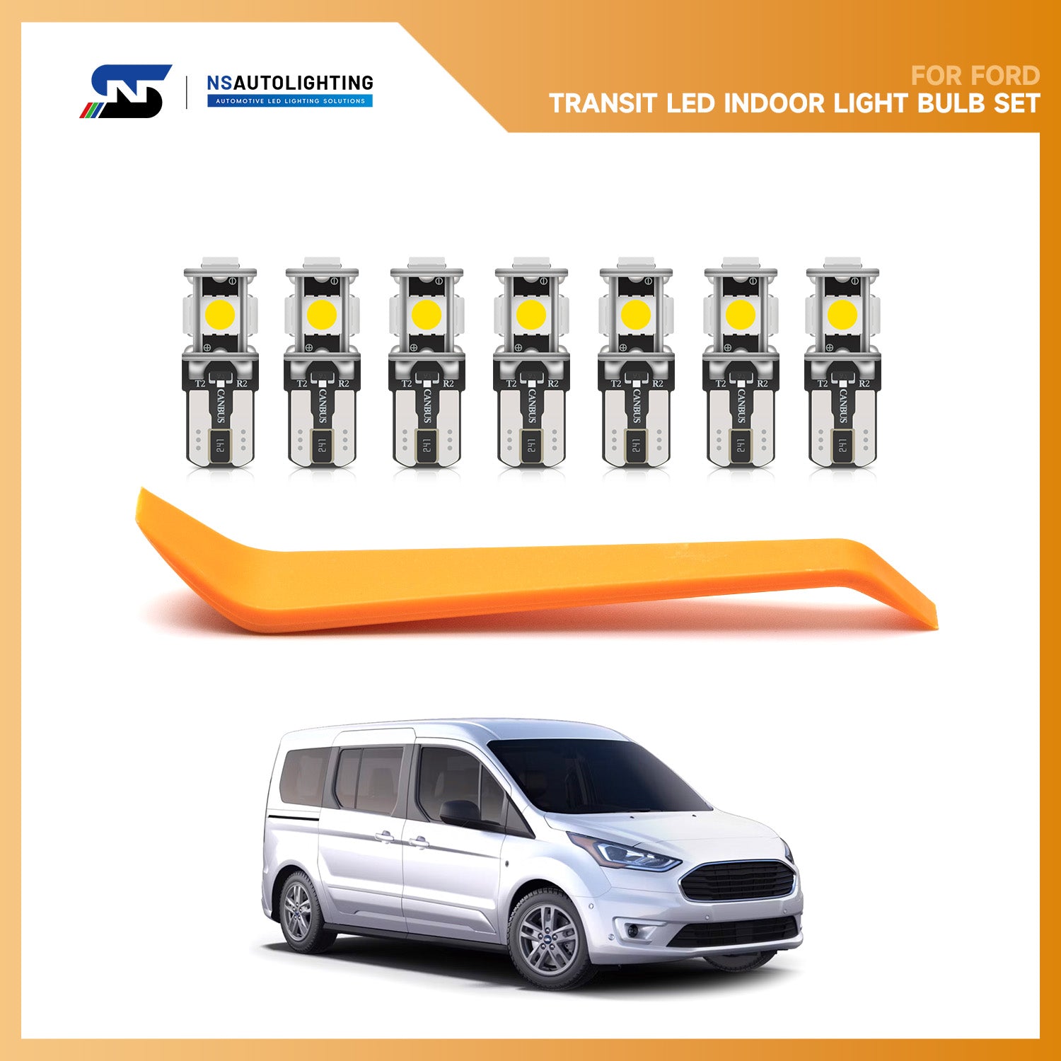 Kit d'éclairage intérieur à LED pour Ford Transit Connect Wagon 2014-2023, etc.