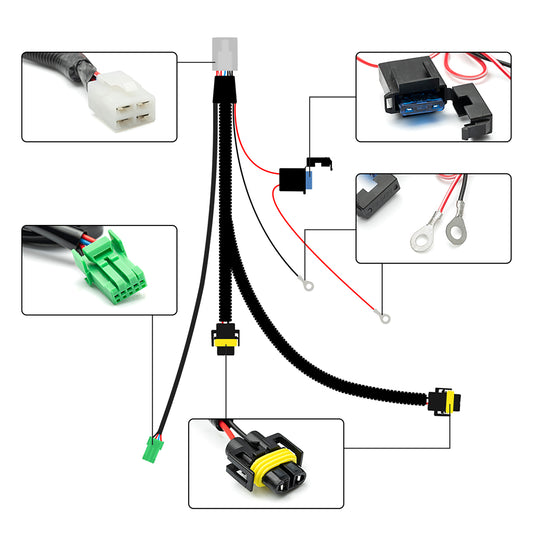 H8 H11 Fog Light Wiring Harness Kit For Toyota Tundra, Toyota Tacoma, etc.