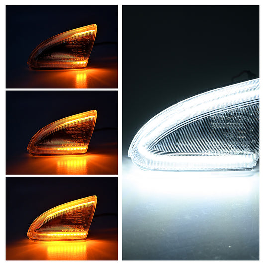 Clear Lens Dynamic Switchback LED Side Mirror Turn Signal & Puddle Lights For 2009-2023 Dodge Ram - NS Auto Lighting