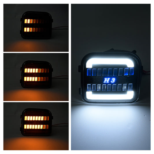 Clear Lens Switchback Dynamic LED Front Turn Signal Lights For 2006-2010 Hummer H3, etc. - NS Auto Lighting