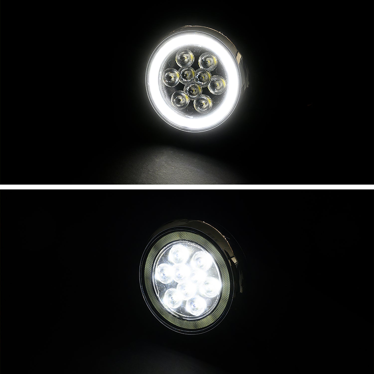 Chromed Finish LED Halo Rally Driving Lights For 2001-2008 Mini Cooper - NS Auto Lighting