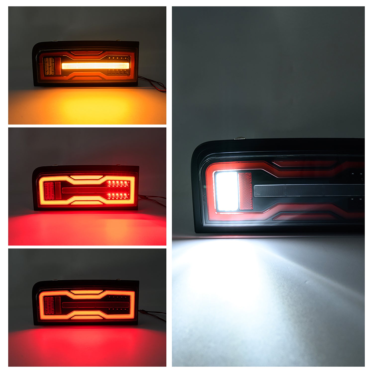 Clear Lens EV Style LED Tail Light Assembly For 2003-2009 Hummer H2 SUV - NS Auto Lighting