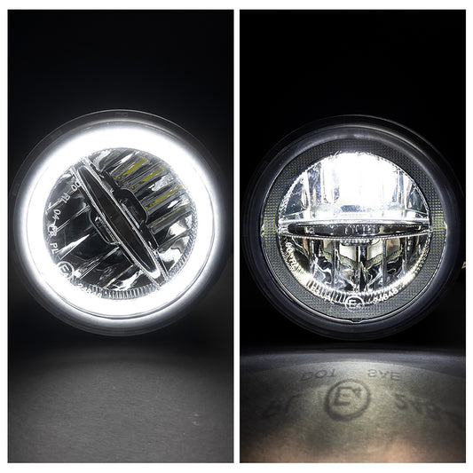 Clear Lens LED Halo Daytime Running Fog Light Assembly For 2003-2009 Hummer H2 - NS Auto Lighting