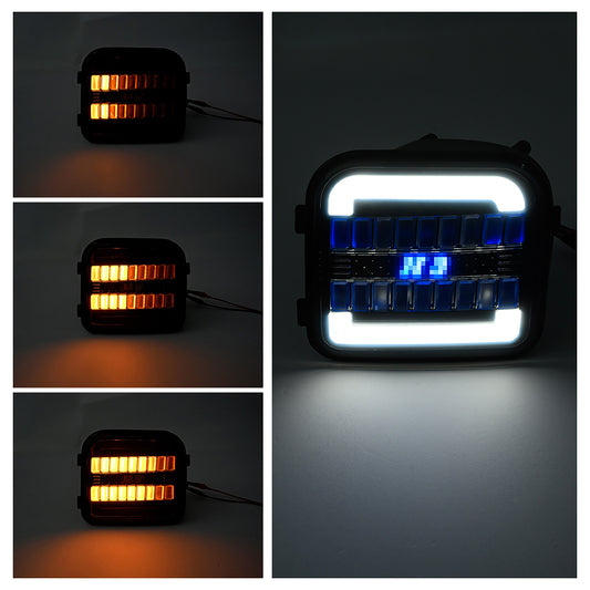 Smoked Lens Switchback Dynamic LED Front Turn Signal Lights For 2006-2010 Hummer H3, etc. - NS Auto Lighting