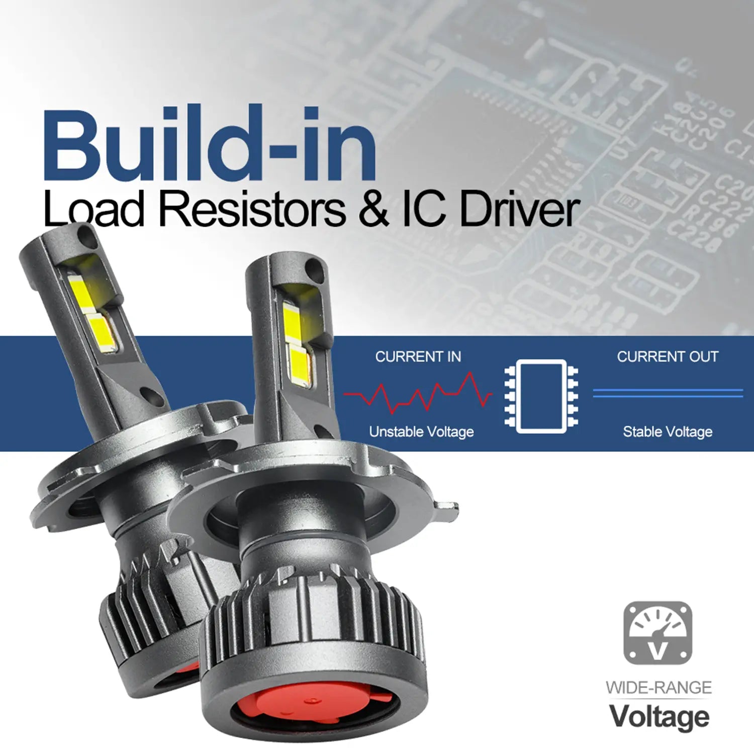 CANBUS LED White H4 H19 Headlight High Low Beam Bulbs