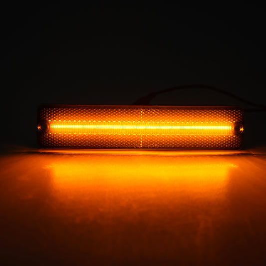 Smoked Lens Amber LED Front Bumper Side Marker Lights For Jeep CJ Series, etc. - NS Auto Lighting
