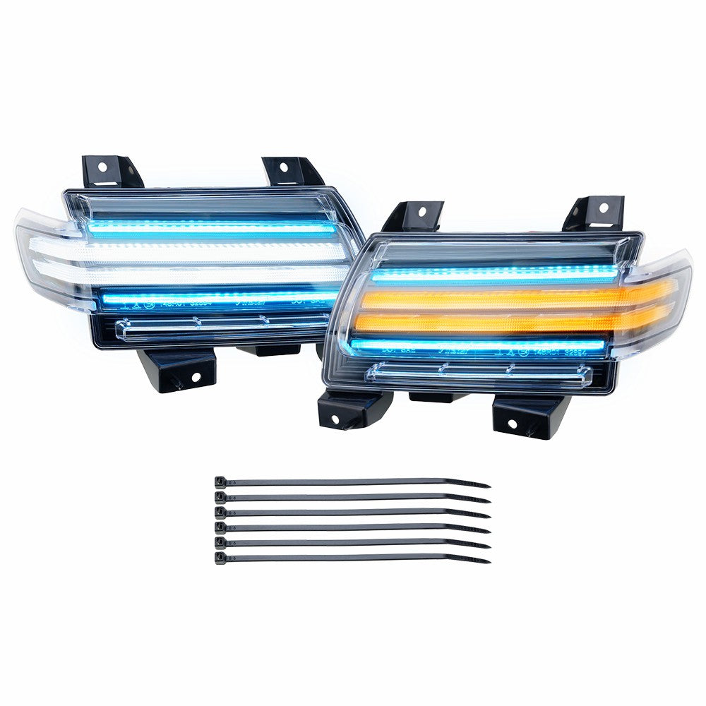 Clear Lens 3-in-1 LED Turn Signal Light For 2018-2026 Jeep Wrangler JL Sport/S