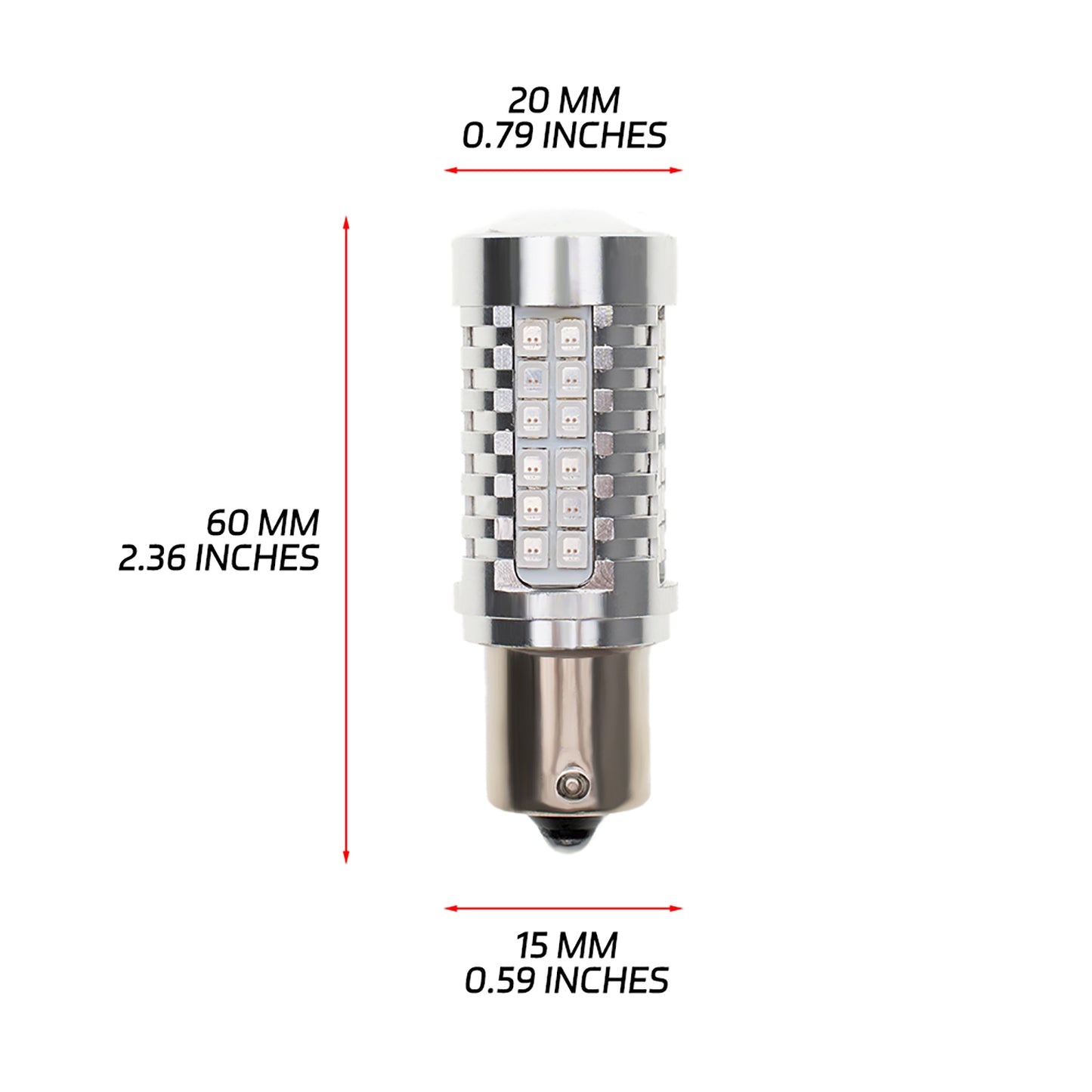 2PCS PY21W BAU15S Chrome Silver Invisible LED Amber Turn Signal Brake Light Bulbs