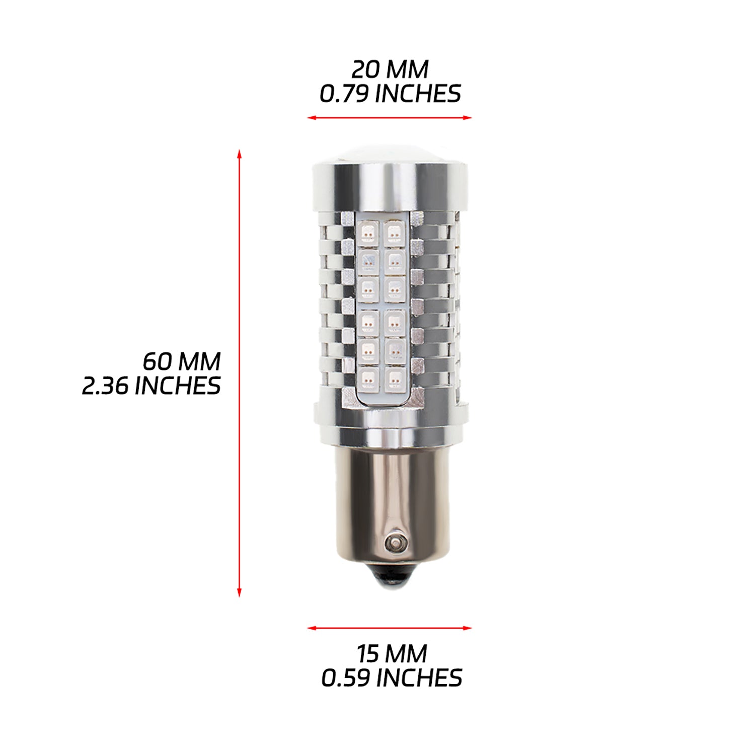 2 STÜCKE PY21W BAU15S Chrom Silber Unsichtbare LED Bernstein Blinker Bremslicht Glühbirnen