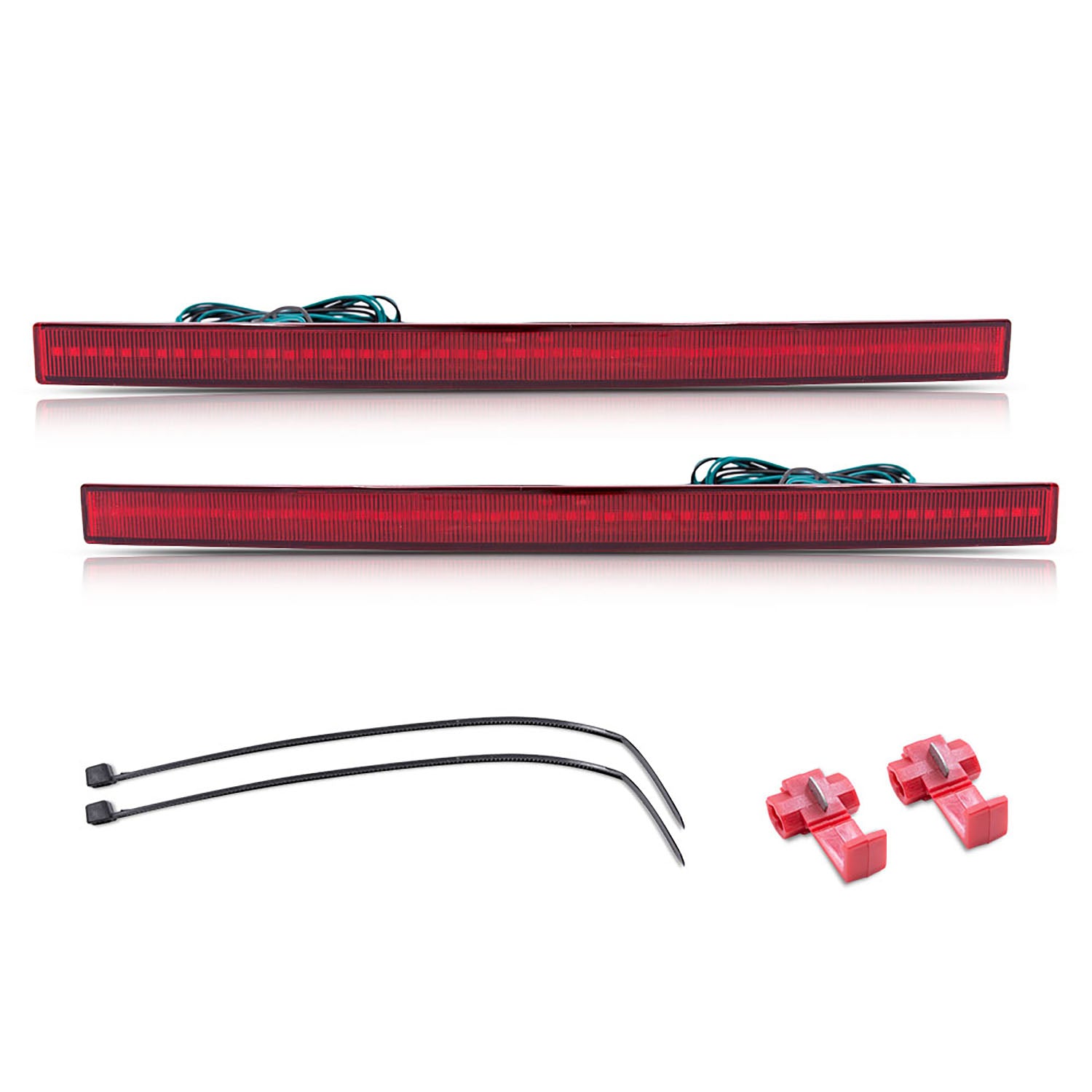 Réflecteurs de pare-chocs arrière à LED à lentille rouge pour Chevrolet Corvette C7 2014-2019