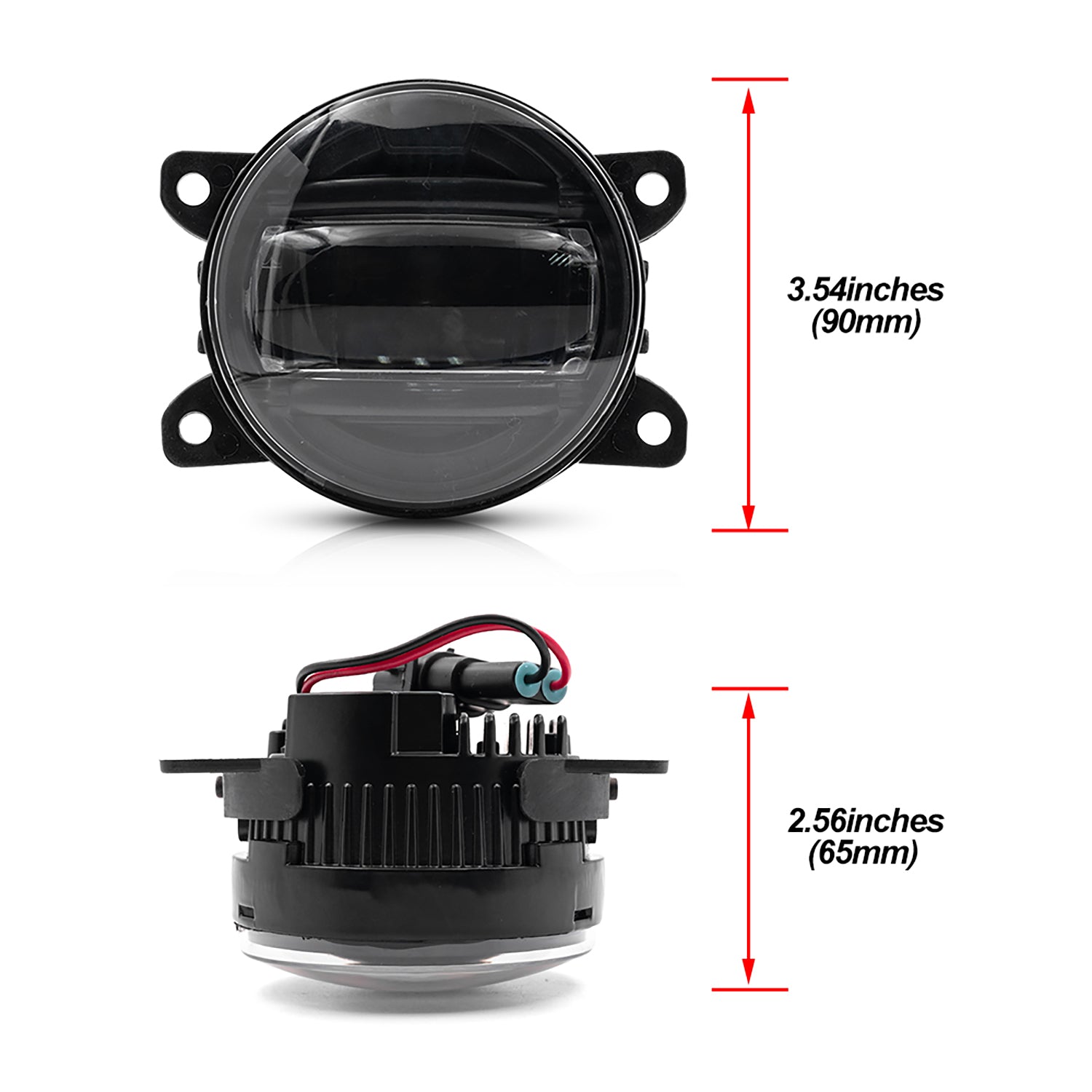 Smoked Lens White LED Front Bumper Fog Light Assembly For Jeep, Fiat, etc. - NS Auto Lighting