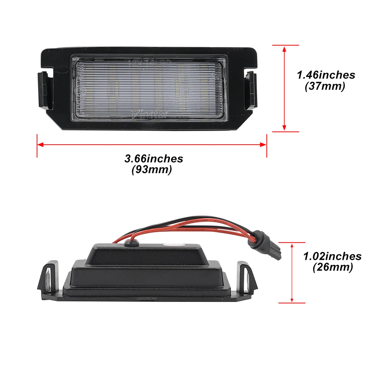 Feux de plaque d'immatriculation à LED pour Hyundai Ioniq, Kia Rio, etc.