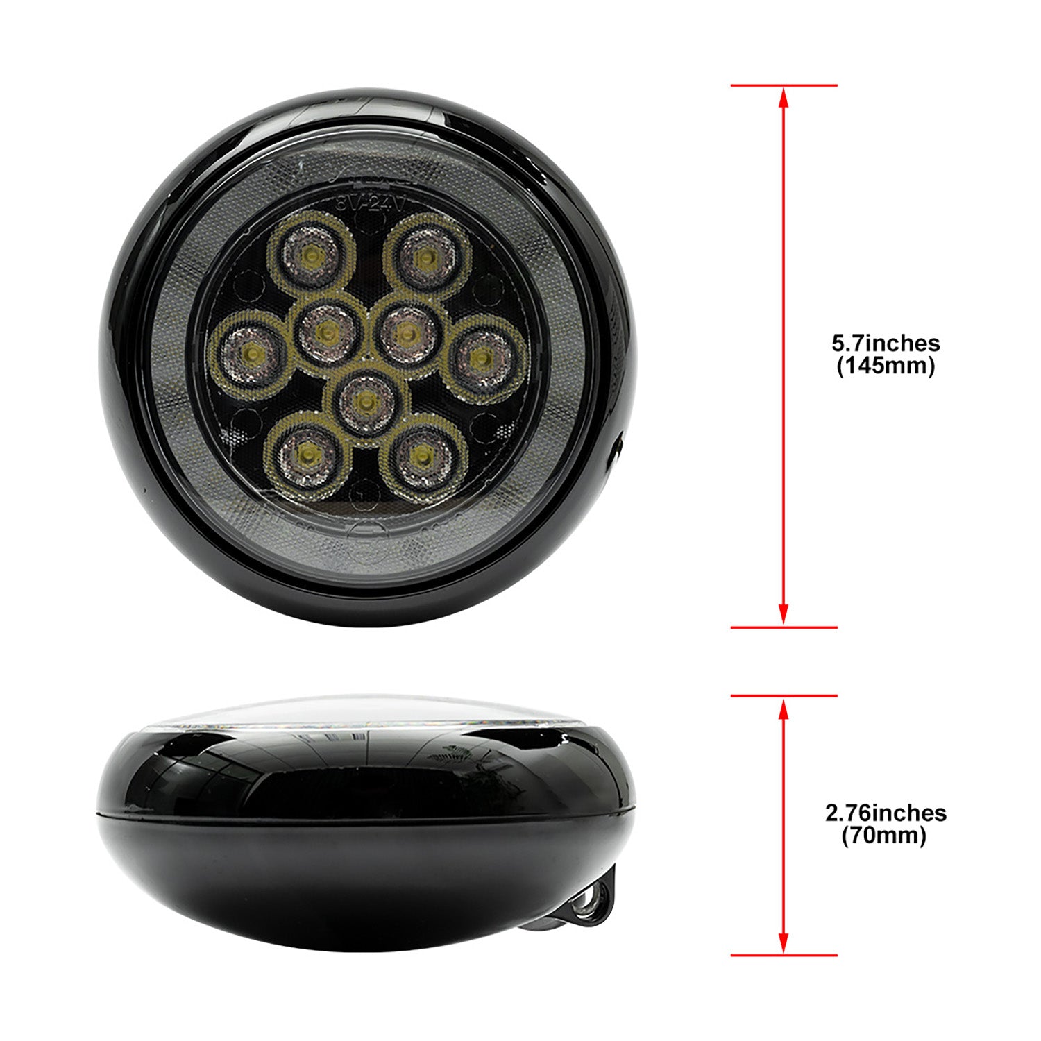 Black Finish LED Halo Rally Driving Lights For 2007-2015 Mini Cooper, etc. - NS Auto Lighting
