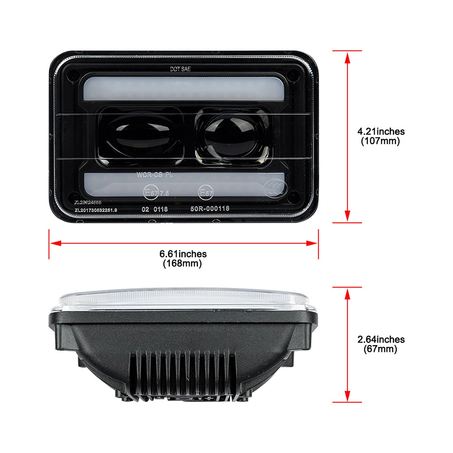 4x6 H4656 Switchback-LED-Scheinwerfer für Volvo, Dodge, Ford usw.