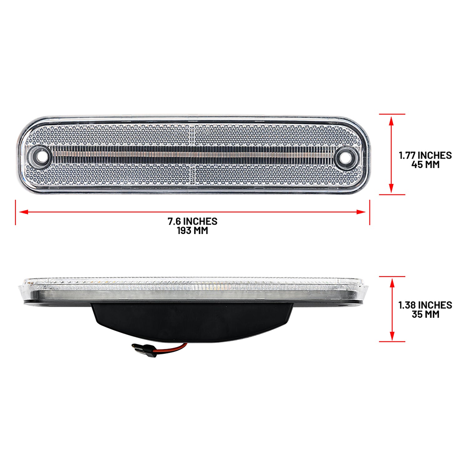 Clear Lens LED Rear Side Marker Lights For 1973-1987 Chevrolet GMC C/K Series Trucks, etc. - NS Auto Lighting