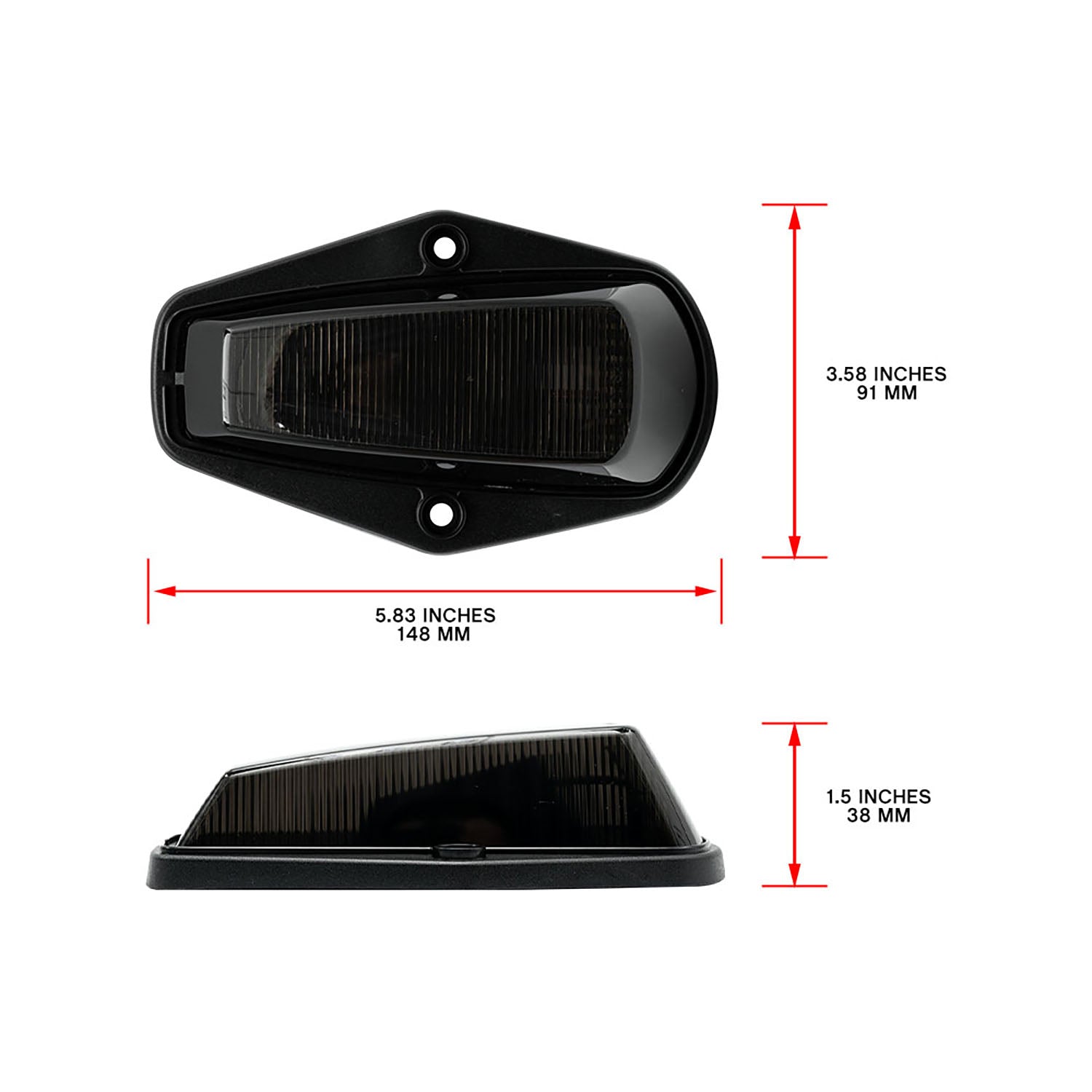 Smoked Lens Amber LED Cab Roof Lights For 1984-1996 Ford F-Series - NS Auto Lighting